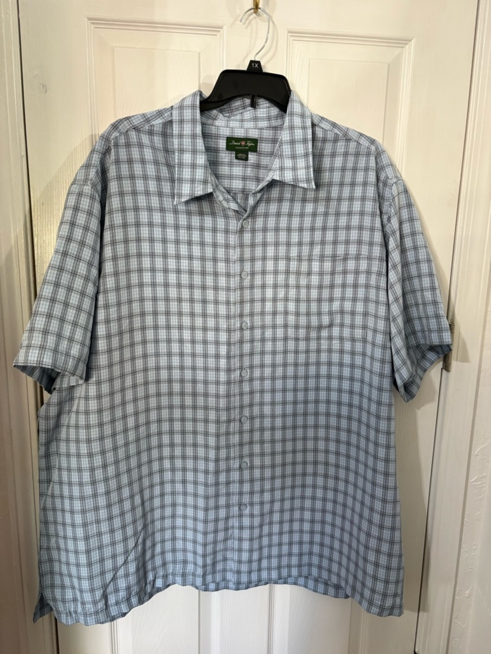 David Taylor Men’s Short-Sleeve Plaid Button-Down Shirt